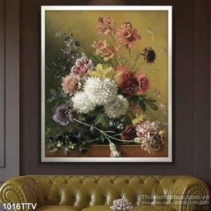 Tranh tĩnh vật hoa quả sơn dầu treo tường phòng ngủ
