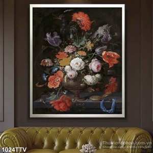 Tranh tĩnh vật hoa quả sơn dầu treo tường đẹp
