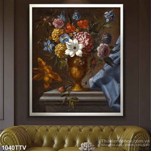 Tranh tĩnh vật hoa quả sơn dầu treo tường phòng khách