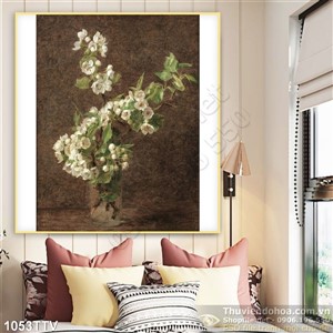 Tranh tĩnh vật hoa quả sơn dầu treo phòng ngủ