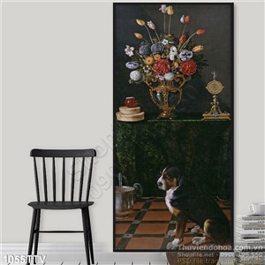 Tranh tĩnh vật hoa quả sơn dầu treo tường