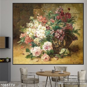 Tranh tĩnh vật hoa quả sơn dầu trang trí tường