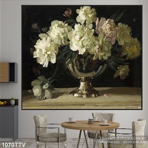 Tranh tĩnh vật hoa quả sơn dầu trang trí treo tường