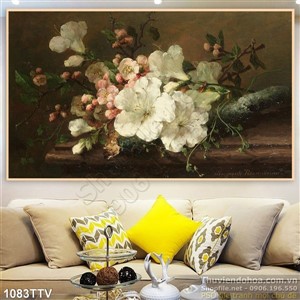 Tranh tĩnh vật hoa quả sơn dầu trang trí phòng ăn