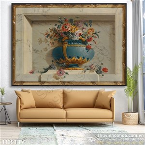 Tranh tĩnh vật hoa quả sơn dầu điêu khắc