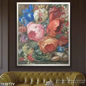Tranh tĩnh vật hoa quả sơn dầu hiện đại