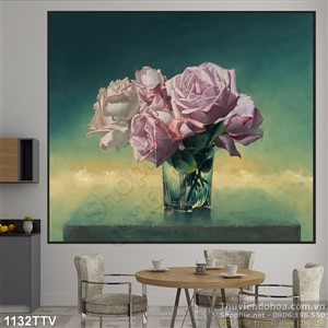 Tranh tĩnh vật hoa quả sơn dầu trang trí