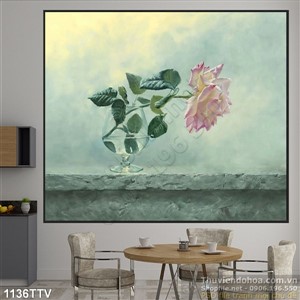 Tranh tĩnh vật hoa quả sơn dầu trang trí tường