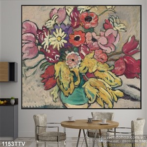 Tranh tĩnh vật hoa quả sơn dầu nghê thuật đẹp