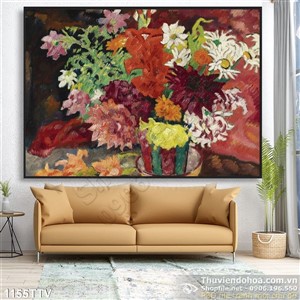 Tranh tĩnh vật hoa quả sơn dầu trang trí phòng ăn