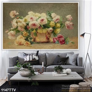 Tranh tĩnh vật hoa quả sơn dầu trang trí phòng ăn
