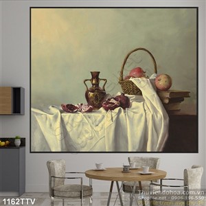 Tranh tĩnh vật hoa quả sơn dầu nghệ thuật