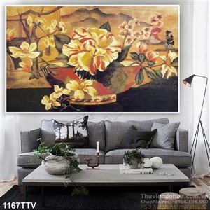 Tranh tĩnh vật hoa quả sơn dầu trang trí