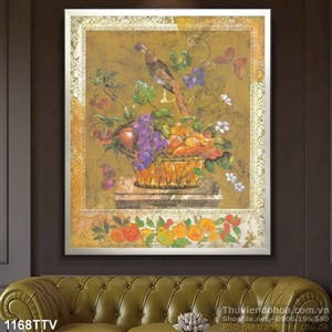 Tranh tĩnh vật hoa quả sơn dầu treo tường đẹp