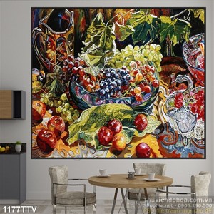 Tranh tĩnh vật hoa quả sơn dầu Châu Âu