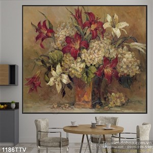 Tranh tĩnh vật hoa quả sơn dầu treo tường đẹp