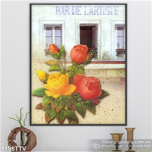 Tranh tĩnh vật hoa quả sơn dầu trang trí tường