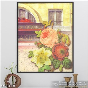 Tranh tĩnh vật hoa quả sơn dầu trang trí tường