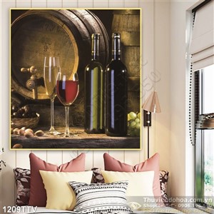 Tranh tĩnh vật hoa quả sơn dầu trang trí phòng ăn