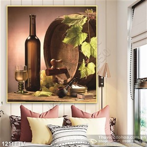 Tranh tĩnh vật hoa quả sơn dầu trang trí