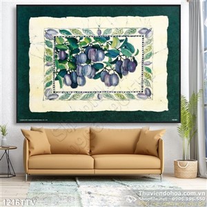 Tranh tĩnh vật hoa quả sơn dầu treo tường phòng ăn