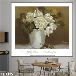 Tranh tĩnh vật hoa quả sơn dầu trang trí phòng khách