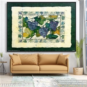 Tranh tĩnh vật hoa quả sơn dầu trang trí phòng khách