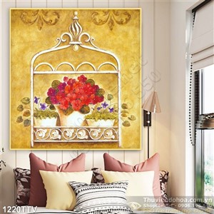 Tranh tĩnh vật hoa quả sơn dầu trang trí tường