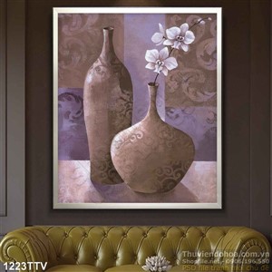Tranh tĩnh vật hoa quả sơn dầu trang trí phòng khách