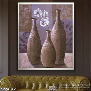 Tranh tĩnh vật hoa quả sơn dầu treo tường phòng khách