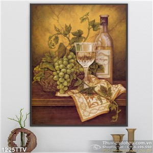 Tranh tĩnh vật hoa quả sơn dầu treo tường đẹp