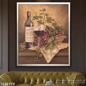 Tranh tĩnh vật hoa quả sơn dầu trang trí bếp