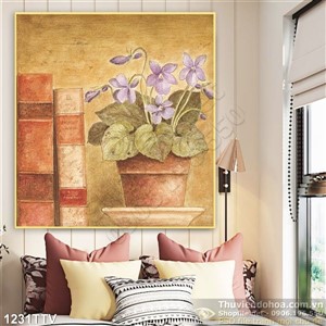 Tranh tĩnh vật hoa quả sơn dầu rang trí phòng ngủ