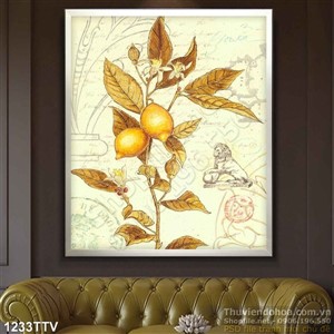 Tranh tĩnh vật hoa quả sơn dầu treo tường