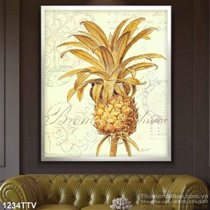 Tranh tĩnh vật hoa quả sơn dầu trang trí phòng bếp