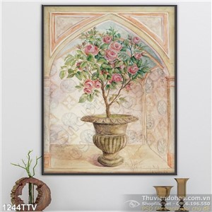 Tranh tĩnh vật hoa quả sơn dầu treo tường