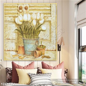 Tranh tĩnh vật hoa quả sơn dầu đẹp trang trí