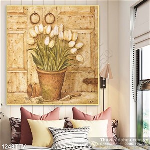 Tranh tĩnh vật hoa quả sơn dầu trang trí