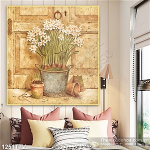 Tranh tĩnh vật hoa quả sơn dầu treo tường đẹp