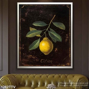 Tranh tĩnh vật hoa quả sơn dầu trang trí phòng ngủ