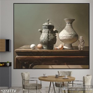 Tranh tĩnh vật hoa quả sơn dầu trang trí phòng ngủ