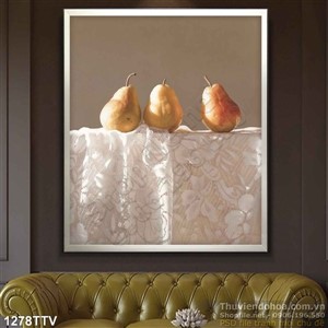 Tranh tĩnh vật hoa quả sơn dầu trang trí bếp
