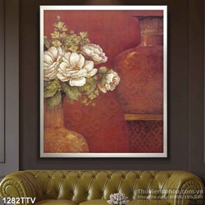 Tranh tĩnh vật hoa quả sơn dầu treo tường