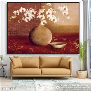 Tranh tĩnh vật hoa quả sơn dầu trang trí phòng khách