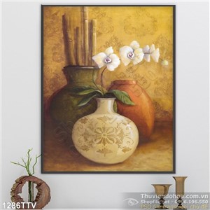 Tranh tĩnh vật hoa quả sơn dầu treo tường