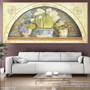 Tranh tĩnh vật hoa quả sơn dầu trang trí tường