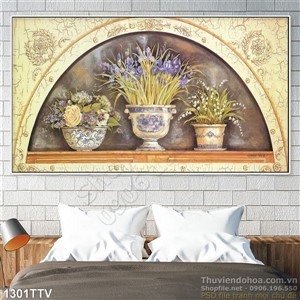 Tranh tĩnh vật hoa quả sơn dầu trang trí tường