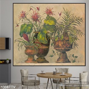 Tranh tĩnh vật hoa quả sơn dầu treo tường đẹp