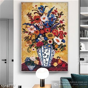 Tranh tĩnh vật hoa quả sơn dầu trang trí treo tường