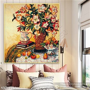 Tranh tĩnh vật hoa quả sơn dầu nghệ thuật đẹp